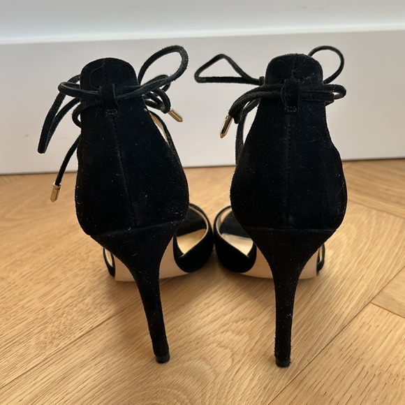 Black peep toes ankle wrap heal - Picture 4 of 7